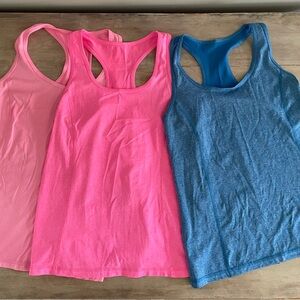 Danskin Women’s Activewear Tanks - Light Pink, Bright Pink & Blue